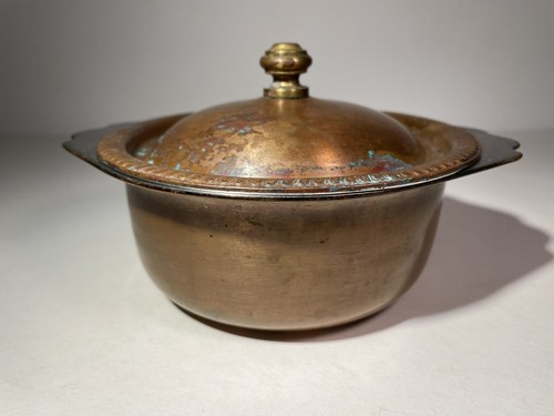 Vintage Legion Utensili Scavullo 1258 piccola pentola rivestita in rame con coperchio interno inox - Foto 2 di 23
