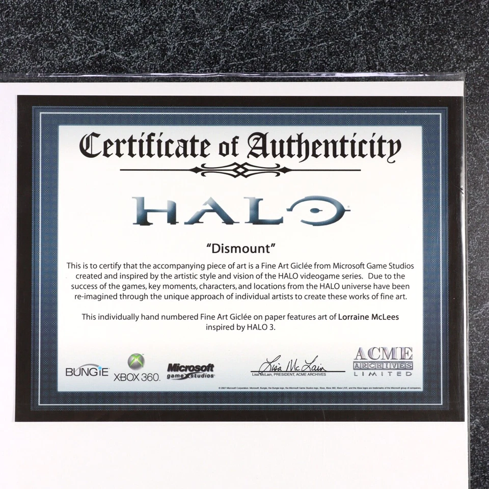 Giclee de Bellas Artes Desmontaje Halo 3 LE 139/150 ACME Archivos 16x20 Certificado de Autenticidad Mate Sellado Foto 2 de 4