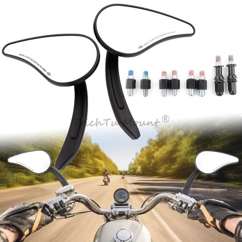 Universal 8mm 10mm Rearview Mirrors Fit For Honda Suzuki Kawasaki Chopper Bobber - Bild 1 von 17