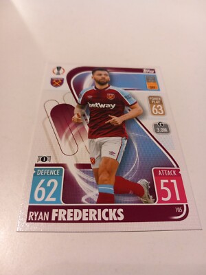 Trading Karte Europa League Ryan Fredericks West Ham United NEU 