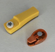 Pair of Scrapbook Paper Punches Craft EK Success Orange Circle Yellow Star
