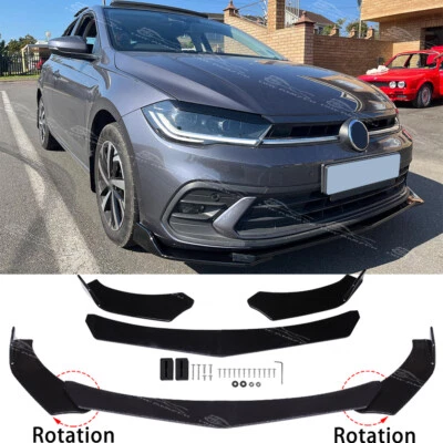 DREAMIZER For VW Polo MK5 MK6 MK7 Gloss Black Front Bumper Spoiler Lip Splitter Body Kit