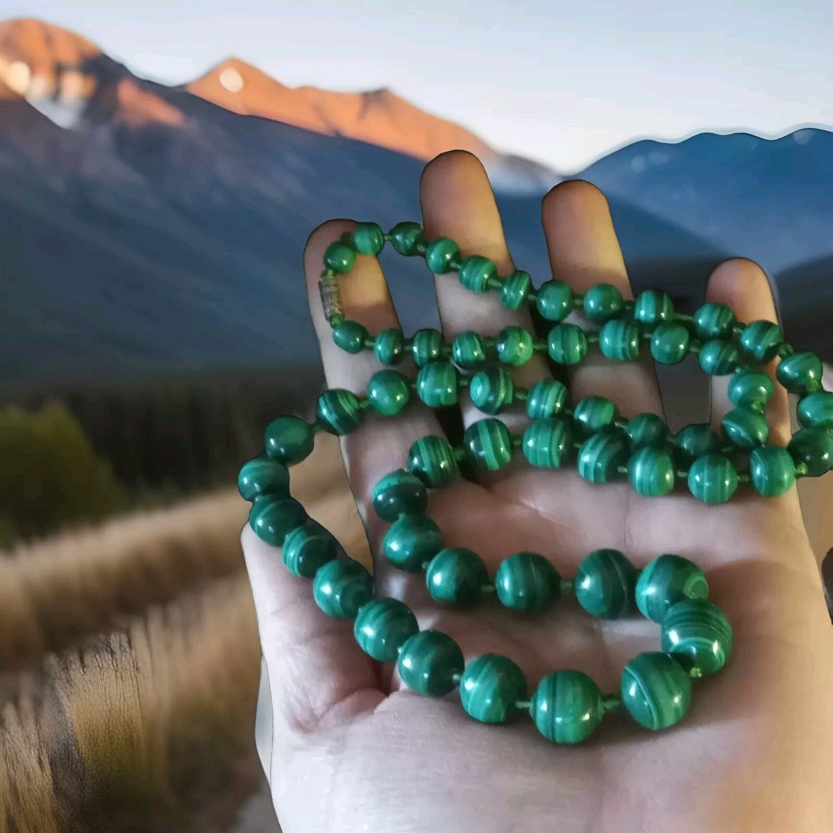 Mystical Malachite Beautiful Gemstone Bead Necklace