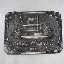 Park City Queen River Boat By Michael Ricker Vintage 1983 Belt Buckle Ltd Ed