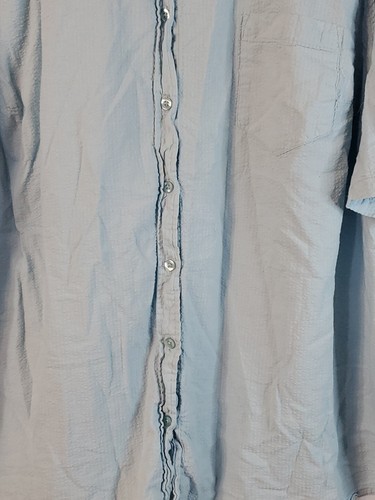Vintage Woman Within Button Up Shirt Women Size 3X Blue 3/4 Sleeves Textured - Picture 6 of 11