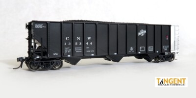 TANGENT HO C&NW Phase 2 Black Delivery 1975+ PS 4000 100T Triple Coal Hopper