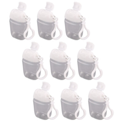9PCS Holder Small Lotion Keychain Travel Hand Soap Flip Cap Bottle with Hook