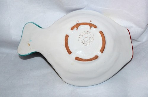 10 1/2"Vietri Figural Fish Dish Plate Hand Painted Ceramic Pottery Made in Italy - Picture 4 of 4