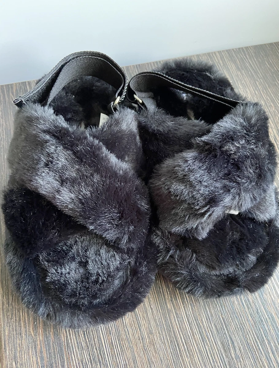 River island black slippers hot sale