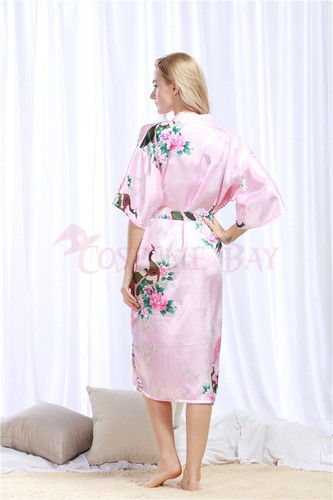 Women Gown Vintage Sleepwear Bridal Wedding Bridesmaid Robes Kimono FLORAL SATIN - Picture 21 of 54