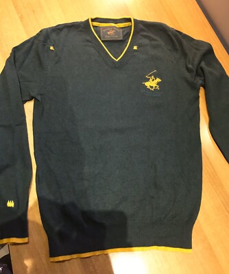 Maglione Uomo Polo Club Beverly Hills Verde Giallo Tg M Lana Cachemire  Seta
