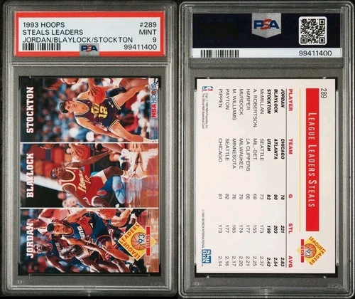 MICHAEL JORDAN 1993 HOOPS #289 CHICAGO BULLS PSA 9 MINT BASKETBALL CARD