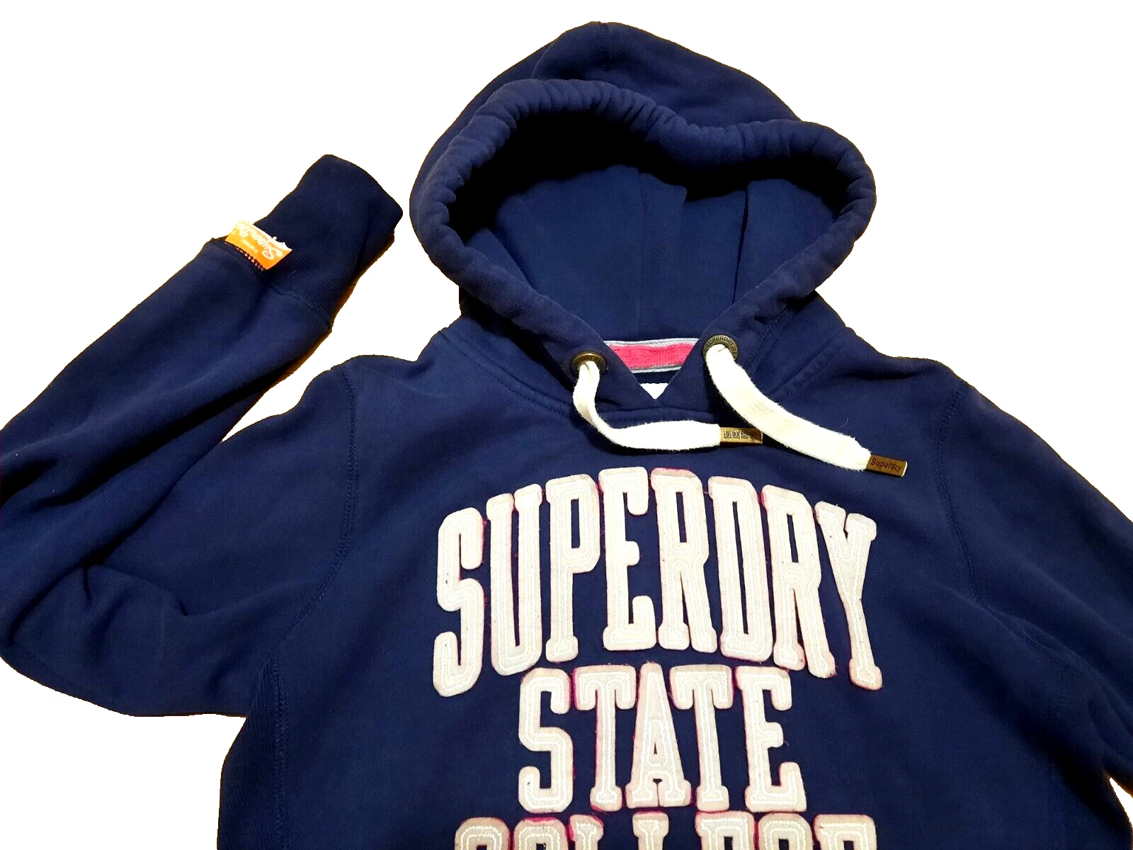 SACAI Superdry Donna Felpa con Cappuccio Pullover Blu Tg M Ottime Condizioni