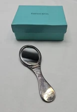 Vintage Tiffany & Co Makeup Cosmetic Folding Purse Mirror Compact in Silver