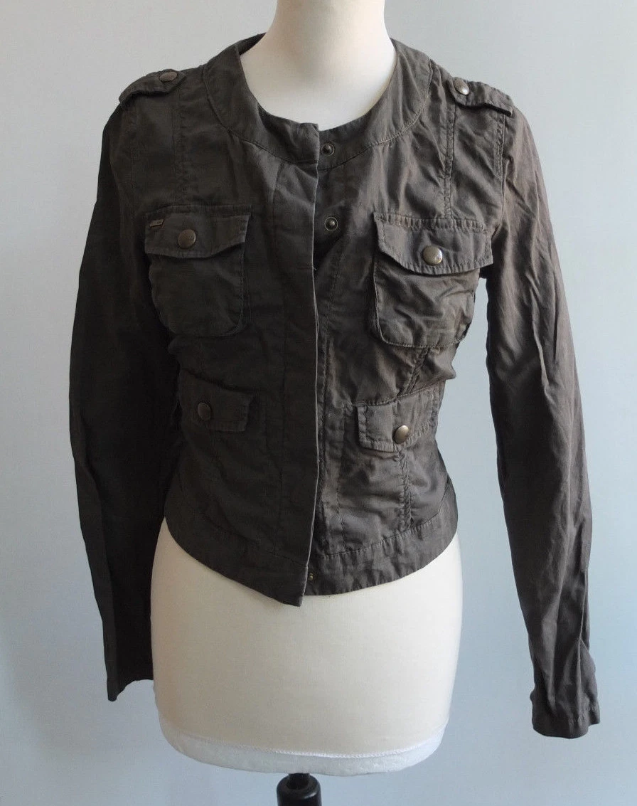 Mango Casual Sportswear Jacket Size S 36 Top Transitional Summer Khaki |  eBay