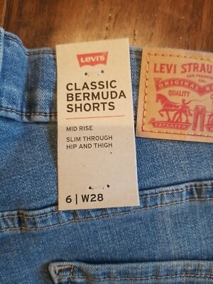 Short Bermuda Levi's Classic Hypersoft Femme - Indigo - Taille 0/W25 - NEUF Avec étiquettes