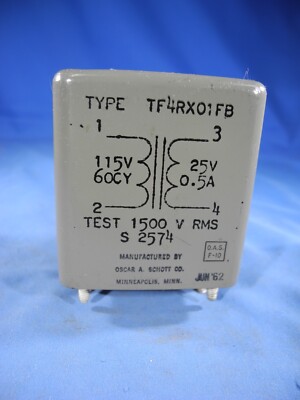 TF4RX01FB SCHOTT Transformer 115v 25v .5a For Tube Amp S 2574 (NOS)