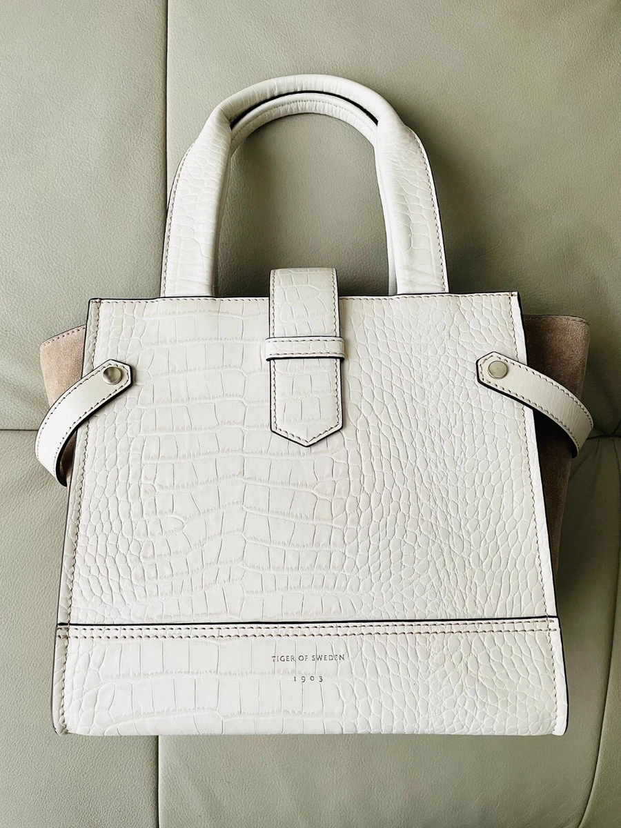 White croc sales print bag