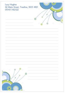 details about personalised address letterheads writing paper unlined lined letters blue n107 lined letter paper