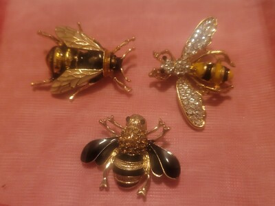 Bee Brooch Pin Lapel Lot Bug Insect Bumblebee Honeybee Women's Men's CA USA E5