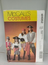M4952 McCall's Costume Pattern Sizes Adult Sml-Xlg Pirate Shirt Pant Vest Skirt