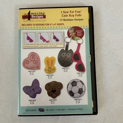 Amazing Designs Embroidery Solutions DIY Cute Key Fobs Nancy Zieman Design 2017