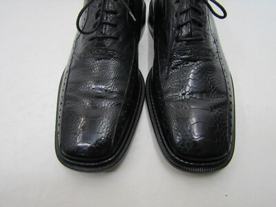 Mezlan Mens Size 9.5 M Black Leather Ostrich Leg Oxford Dress Shoes Men main image 4