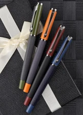 You Ping 877 Metal Fountain Pen & Converter, Fine Nib, Gunmetal Trim, 4 Colors