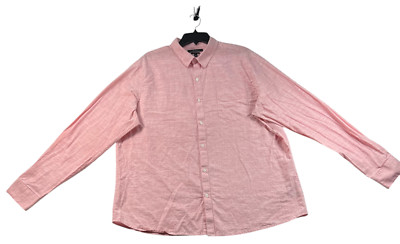 Marc Anthony Button Down Shirt Mens Size XXL Pink Long Sleeve Slim 100% Cotton