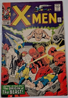 アメコミ Xmen #15 マーベル　1965年 スパイダーマン センチネル Uncanny X-Men #15 (1965) Signed STAN LEE ! VF 8.0 1st App Master