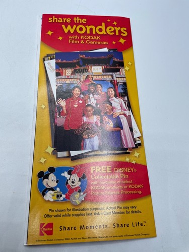 Disney Epcot Guidemap Discover The Wonder Kodak 2002 - Imagen 2 de 6