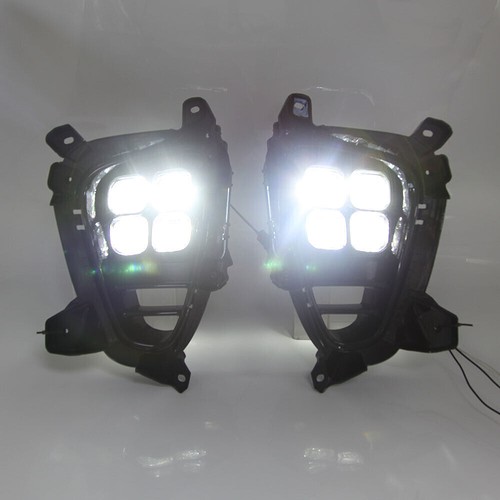 LED DRL Fog lights Daytime Running Lights Head Lamp Fit For Kia Sorento 2017-18 - Picture 8 of 11