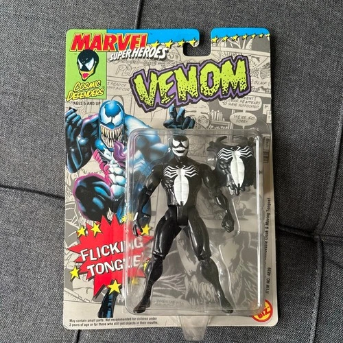Venom Flicking Tongue Marvel Cosmic Defenders Action Figure - Vintage 92 SEALED video thumbnail