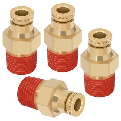 5/32'' Quick Push to Connect Fittings Brass Union Straight Joint DOT Approved ...