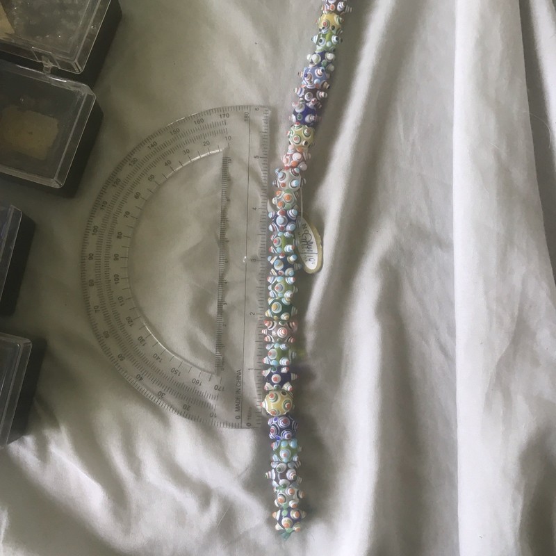 Spot Art Glass Strand Of Beads 15 Inches Long