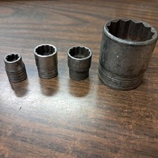 Qty 4 Vintage Snap On Sockets 1948 - 1953 Sw401 F201 F181 F310 38 Drive Qty 4 Vintage Snap On Sockets 1948 - 1953 Sw401 F201 F181 F310 38 Drive