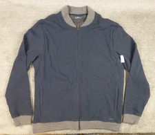 Rodd & Gunn Jacket Mens XL Navy Blue Grey Full Zip Creek Top Bomber Shacket NWT