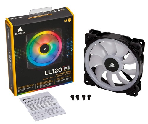 Ventilador de caja Corsair LL120 RGB rodamiento hidráulico 120 mm - negro - Imagen 3 de 5