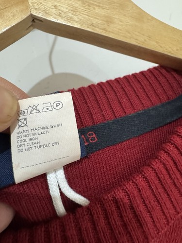 Paul & Shark Yachting Dark Red Wool Blend Elbow Patch Knit Pullover Jumper Sz M - Picture 6 of 11