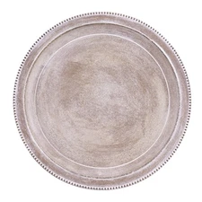 Farmhouse Rustic Coffee Table Tray for Home Decor, Round Wooden Powder Compre...