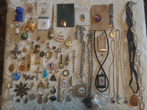Vintage Mod Handcrafted New Mixed Lot 75+ Pendants Charms Costume Jewelry