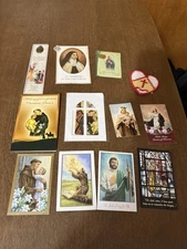 Lot Of 12 Religious Items Medals Prayer Cards Bookmark Etc St Anthony St Jude