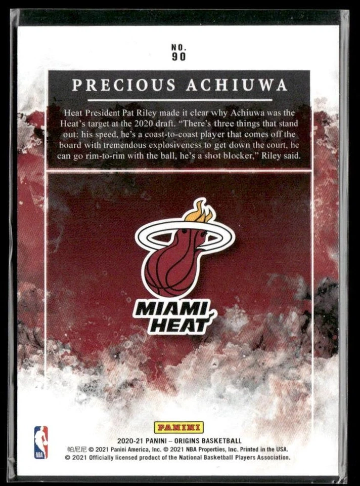 2020-21 Panini Origins Precious Achiuwa Rookie #90 - Image 2 of 2