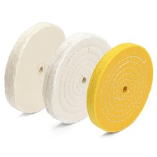 - 6" Spiral Sewn, Loose Cotton and Treated Buffing Wheels (3 Pack) for Polish...