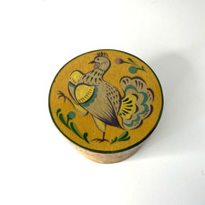 Hand-Painted Folk Art Wood Trinket Box