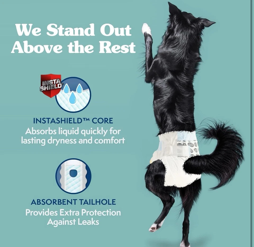 Simple Solution True Fit Disposable Dog Diapers for Female 30 Count, white - Image 3 of 4