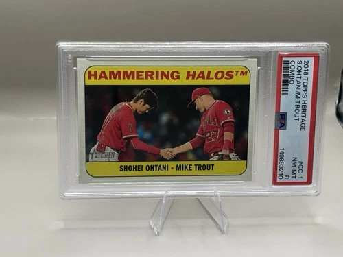 2018 Shohei Ohtani Mike Trout Topps Heritage Combo Insert PSA Graded La Angels