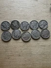 90% Silver Dimes five Mercury, And Five Roosevelt Lot Of 10 Coins Mixed Dates#27