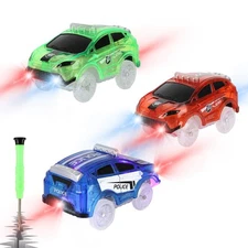Tracks Cars Only Replacement, Flex Track Race Cars for Magic Tracks Glow in t...