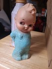 Vintage Squeak Toy Boy in Blue Pajamas Scratching Bum  - Rubber, Squeaker Works — photo 1